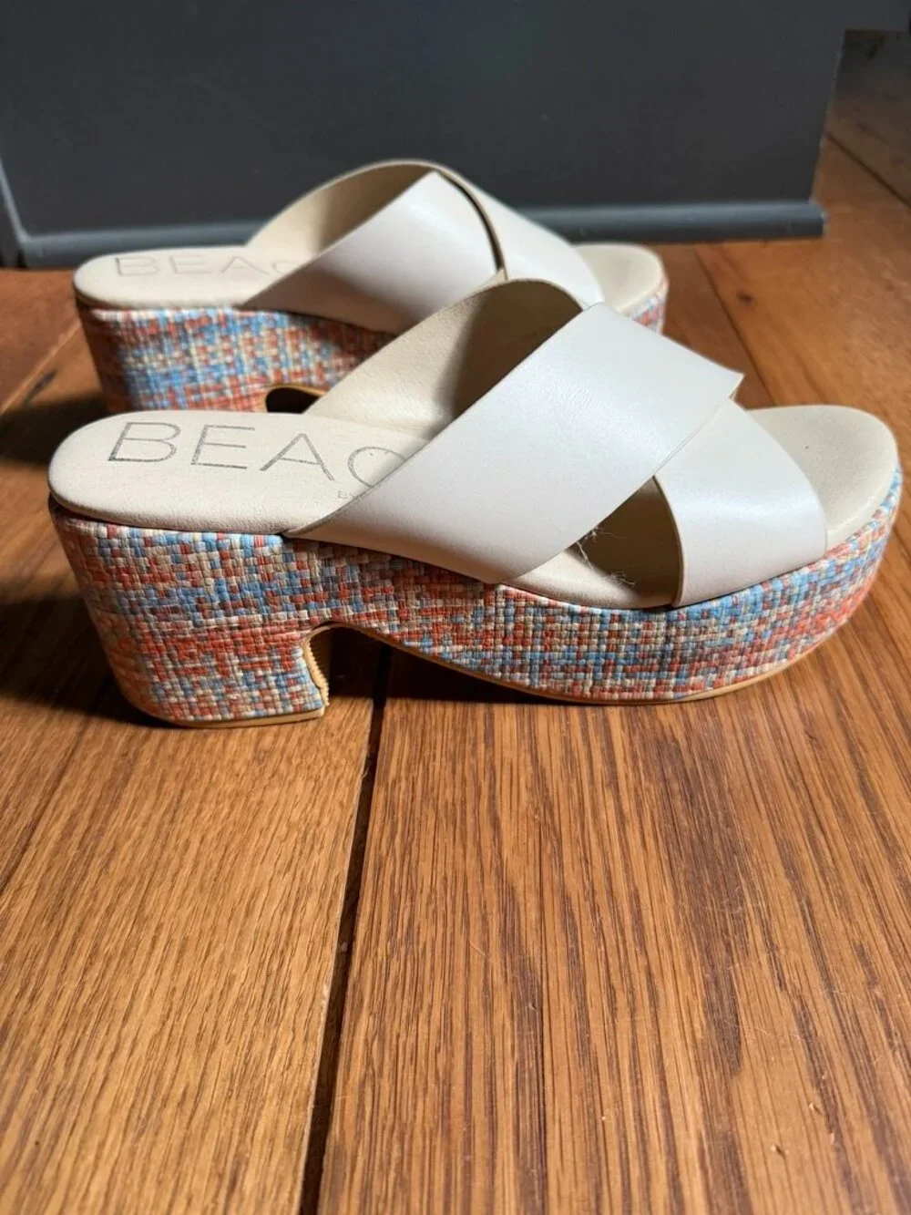 BEACH by Matisse Nellie Woven Platform Sandal Ivory Size 9